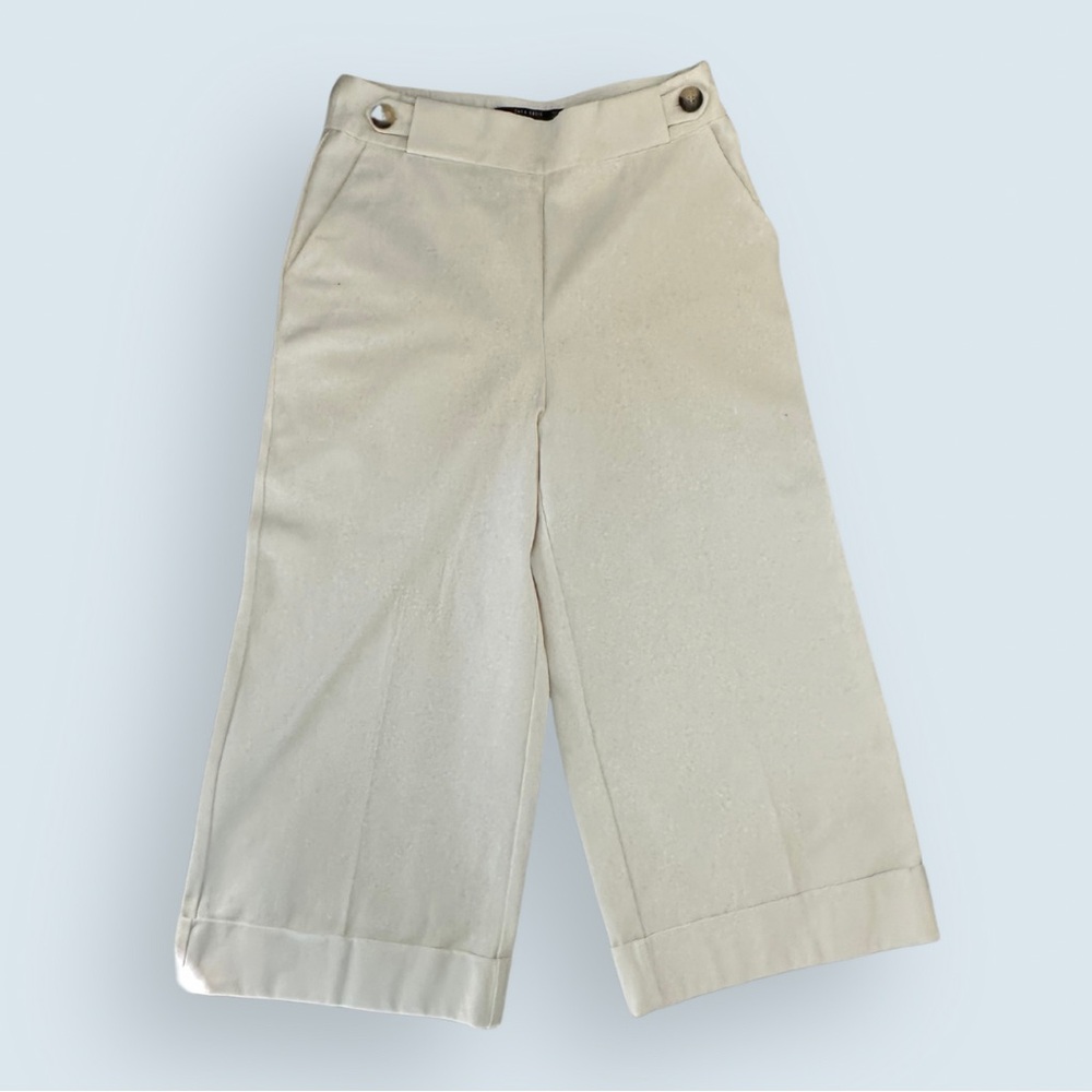 Zara Khaki Wide Leg High Waisted Pants (Size Large)